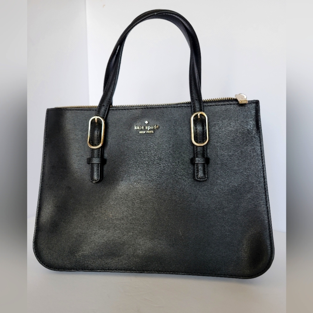 Kate Spade ~ Medium Connie Black Crossbody Bag with Gold Details